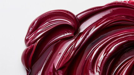 Soft flowing swirls of maroon paint