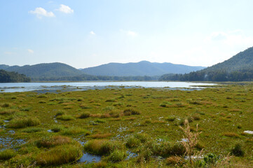 Mae Teep Reservoir and Mountain Landscape at Lamphun, Northern Thailand