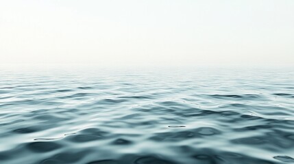 Naklejka premium A smooth, glass-like water surface with gentle reflections, isolated on a white background