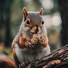 Obraz premium Squirrel Eating Peanut