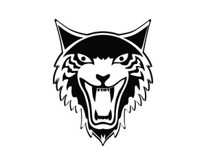 silhouette of a tiger head.
