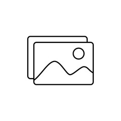 gallery icon, simple flat style, vector illustration symbol sign logo template pictogram, for ui or ux isolated on white for mobile app, editable