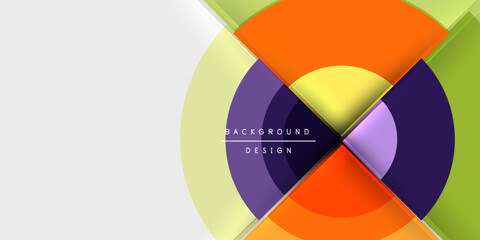 Obraz premium Circle and semi circle geometric background. Vector Illustration For Wallpaper, Banner, Background, Card, Book Illustration, landing page