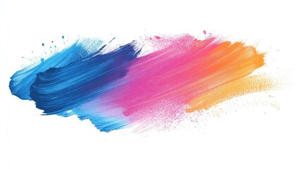 Fototapeta premium Vibrant Colorful Brush Stroke Abstract Art for Creative Backgrounds or Design Projects Featuring Bright Blues, Pinks, Oranges, and Textures in Artistic Expression