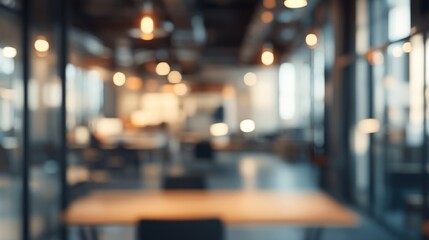 Blurry Interior Design of a Modern Office Space