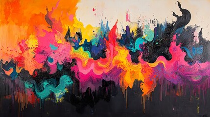Fototapeta premium Abstract Expression of Vibrant Hues and Dynamic Forms