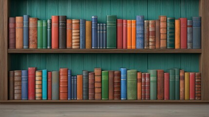 Classic Wooden Bookshelf  Vintage Books  Library  Education  Study  Reading  Knowledge