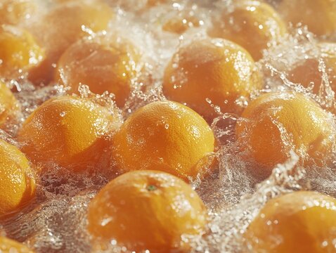 Cooking oranges in a frying pan