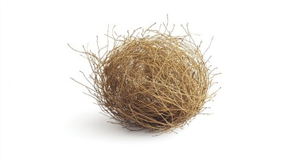 Obraz premium Natural Twigs Nest on a White Background, Perfect for Organic Design Themes, Crafts, and Environmental Projects, Showcasing the Beauty of Simple Elements in Nature