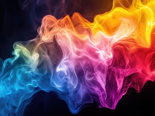 Colored smoke on black background
