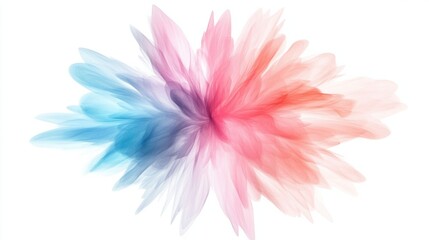 A stunning abstract burst of soft pastel colors, blending together seamlessly, isolated on a white background