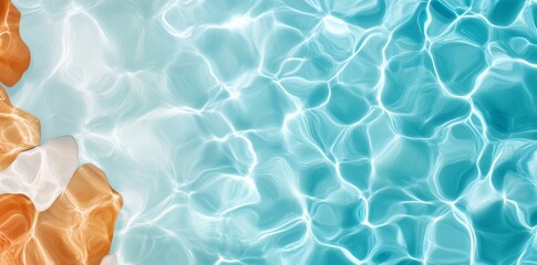Obraz premium Crystal-clear water with gentle waves creating a serene and refreshing backdrop