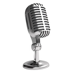 Fototapeta premium Microphone for Singing & Recording - Isolated on White Background