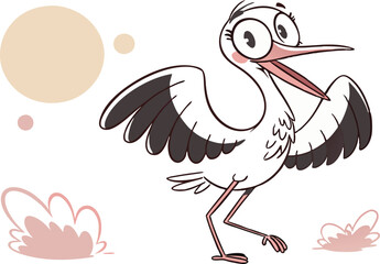 Obraz premium stork and baby