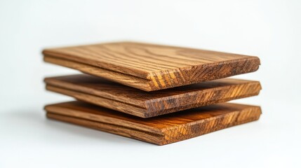 Stacked Wooden Planks with Natural Grain Pattern on a Light Background Ideal for Interior Design, Crafts, Furniture, and Sustainable Living Projects