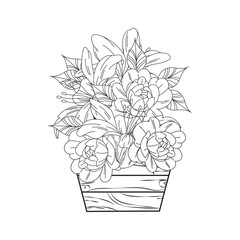 Hand drawn Line Art coloring pages for stress relief.