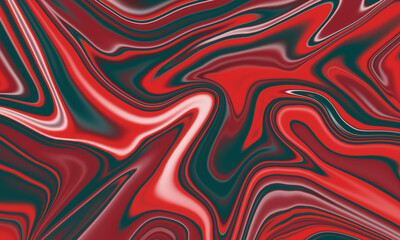 Abstract background with swirling red and green marble effect.