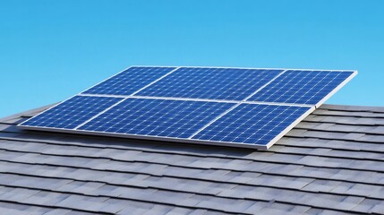 Close-up of Solar Panel Installation on Rooftop Symbolizing Sustainable Energy Production