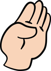 flat art illustration little baby hands gesture