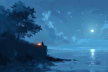 beautiful nature at night image