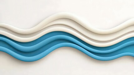 Abstract Blue White Wave Background  Modern Design  Soft Curves  Smooth Texture  Elegant