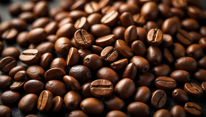 Aromatic Roasted Coffee Beans Textured Background