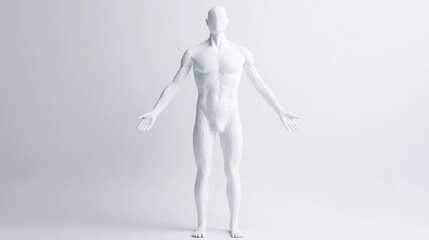 Crafted Human Form in Paper Mache,Isolated on White Background