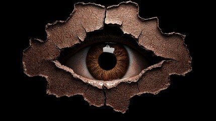 Obraz premium Eye Through Cracked Earth Dramatic Textured Close up Photography