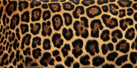 Realistic Leopard Fur Texture Close Up Detailed Animal Print Background