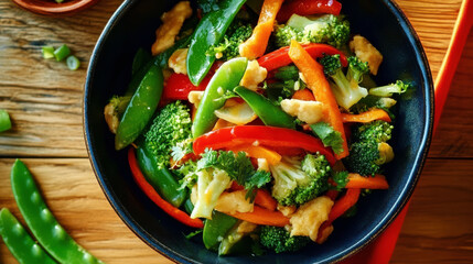 A plate of vegetables in a basin, broccoli and beans, carrots