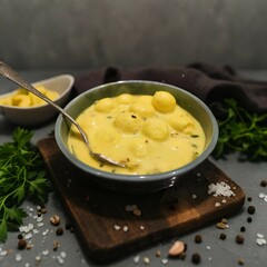 potato soup in a bowl