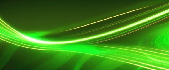 Brown and Green glowing shiny lines effect vector background. Light glowing effect