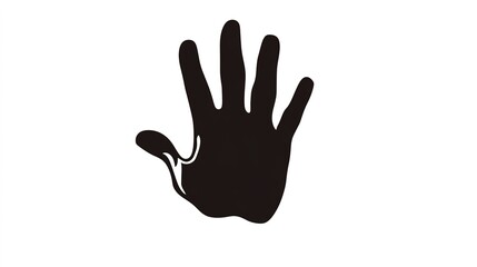 Obraz premium Human Hand Silhouette – Open Palm Stop Sign for Warning and Caution.