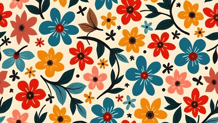 A Seamless Floral Pattern with a Touch of Spectral Magic