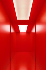 Abstract room with red walls and ceiling. minimalist photography