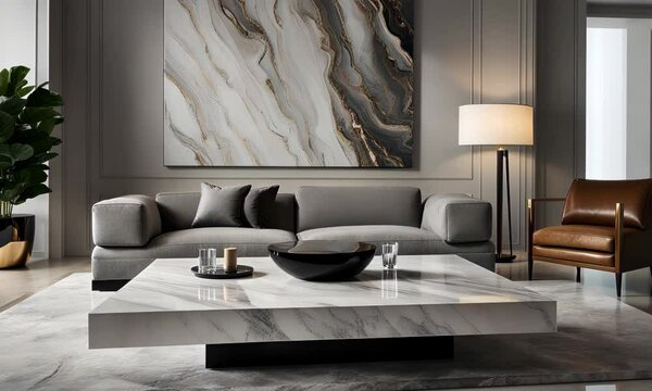 Modern large flat high-end living room design