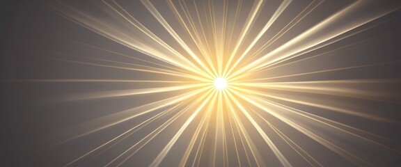 Elegant Gold Star Light with Glowing Sun Rays Clear Background