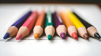 Fototapeta premium Colorful pencil art creation home studio photography creative space close-up artistic expression