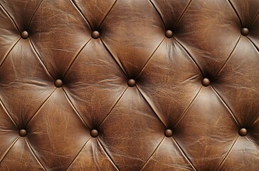 Fototapeta premium Luxurious Brown Leather Texture Background Upholstery Detail