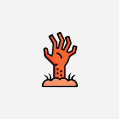 Obraz premium Vector illustration of creepy zombie hands rising from the ground, Isolated vector illustration