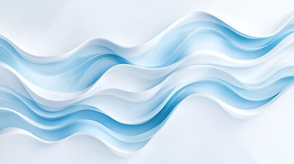 Soft blue and white radiant beams with a glowing gradient effect, spreading outward in smooth waves, on white