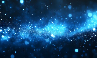 Fototapeta premium Shiny Blue Glitter In Abstract Defocused Background - Christmas And New Year Texture,