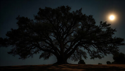 Fototapeta premium amazing tree under the moonlight
