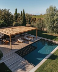 Luxury Villa with Infinity Pool and Pergola:  Tuscan Landscape Serenity