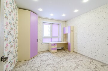 standard room interior apartment. view kind of decor home decoration in hostel house for sale. empty room renovated