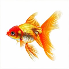 Fototapeta premium gold fish isolated on white
