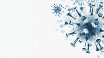 Illustration of a virus, likely representing COVID-19, emphasizing scientific context.