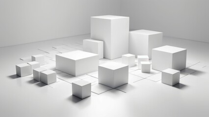 3D podium, set