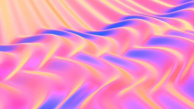 Abstract Mathematical Surface Sunset Gradient Colored Waves Flowing - 4K Seamless VJ Loop Motion Background Animation