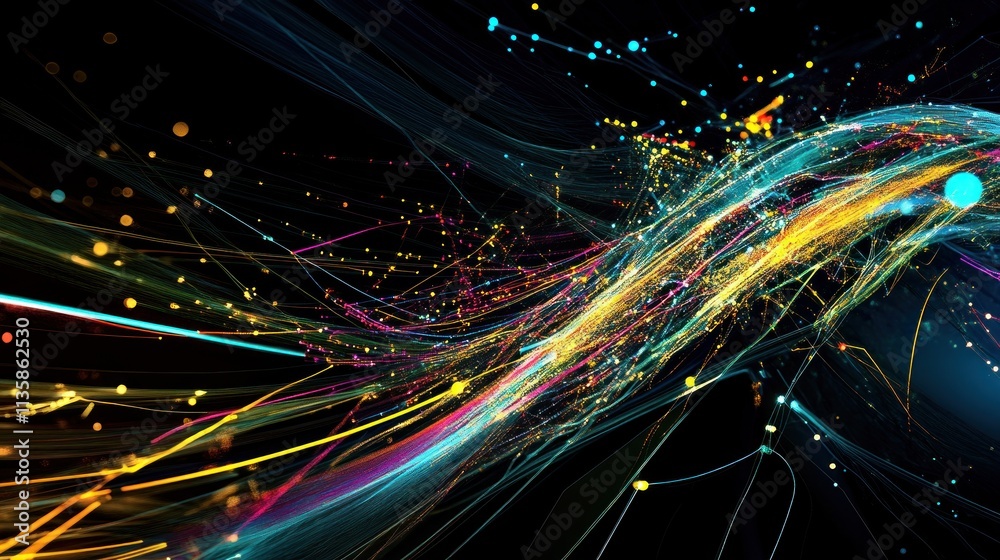 Aufkleber a vibrant abstract representation of flowing light and color.
